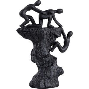 Abstract Wall-Climbing Sculpture in Matte Black Living Room Dynamic Climbing